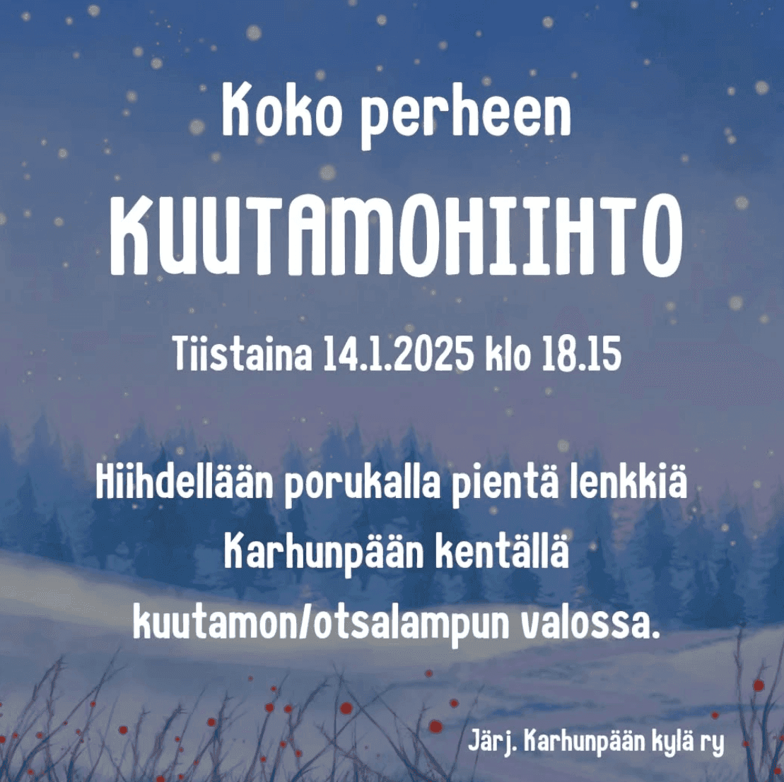 Koko perheen kuutamohiihto